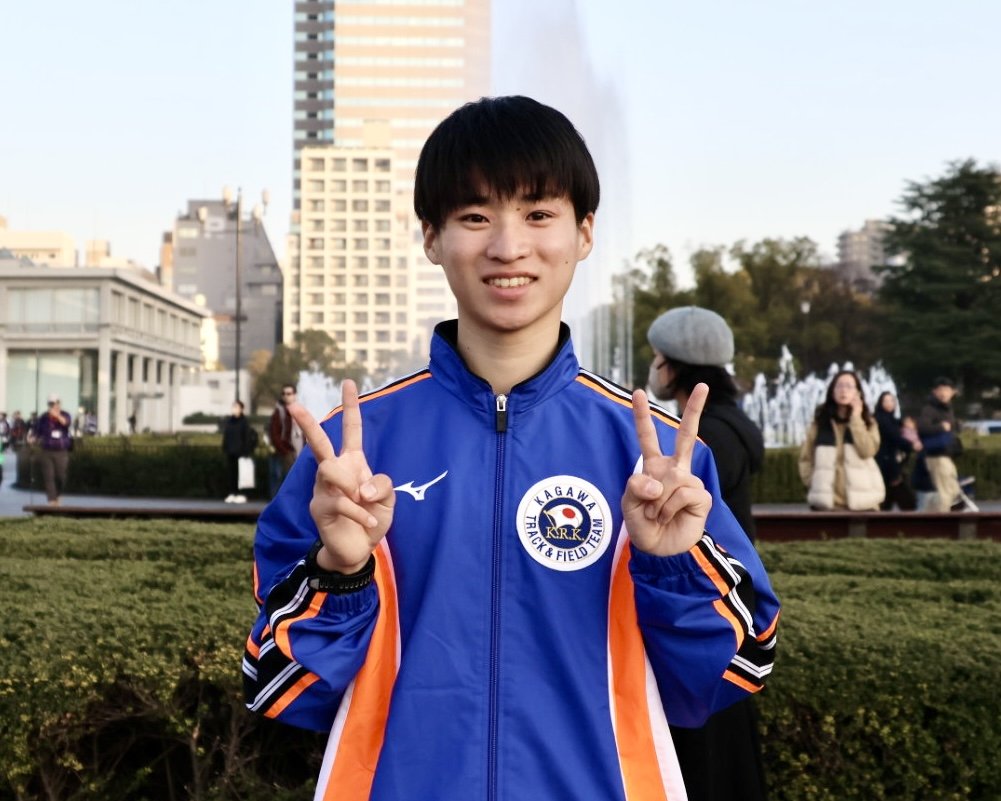 🎽【全国男子駅伝2026】ファンサービスをする46位・香川県チーム3区に